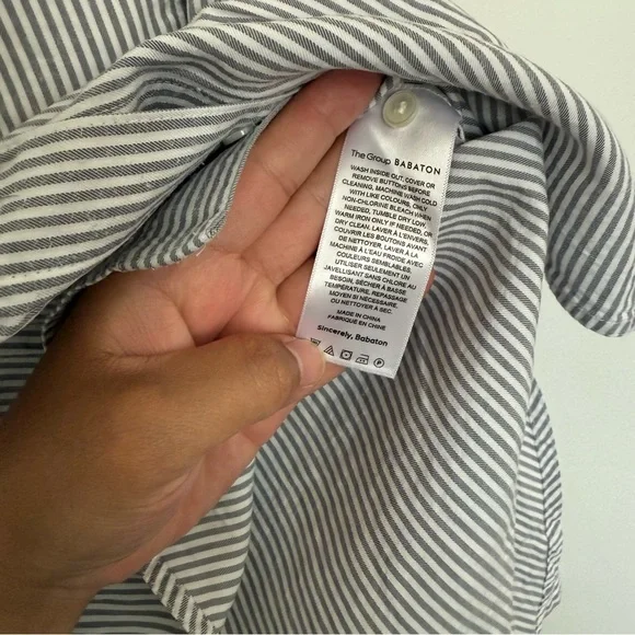 Babaton Pinstripe Button-Up Shirt - Picture 4 of 7